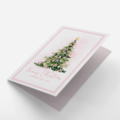 Rose Bow Christmas Tree Card