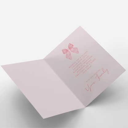 Rose Bow Christmas Tree Card