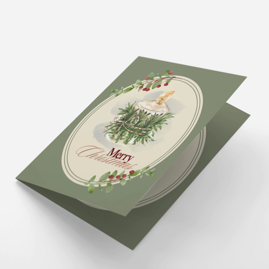 Botanical Evergreen Christmas Card