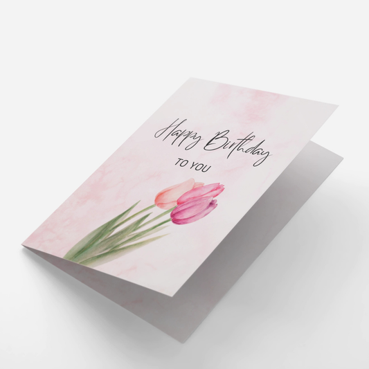 Blush Tulip Birthday Card