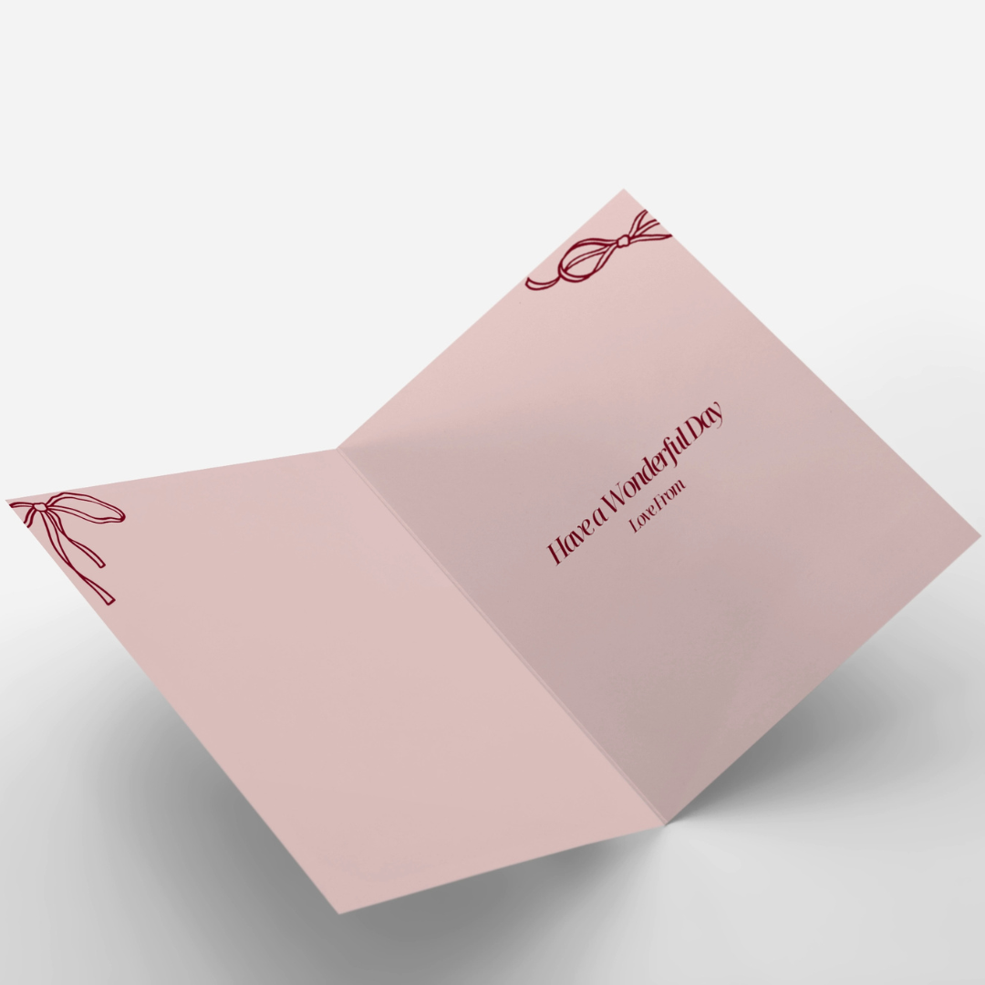 Cherry Ribbon Birthday Card