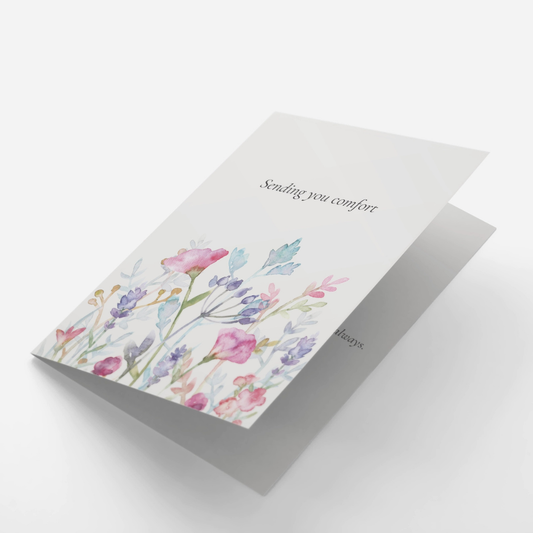 Sending You Comfort Watercolour Wildflower Card
